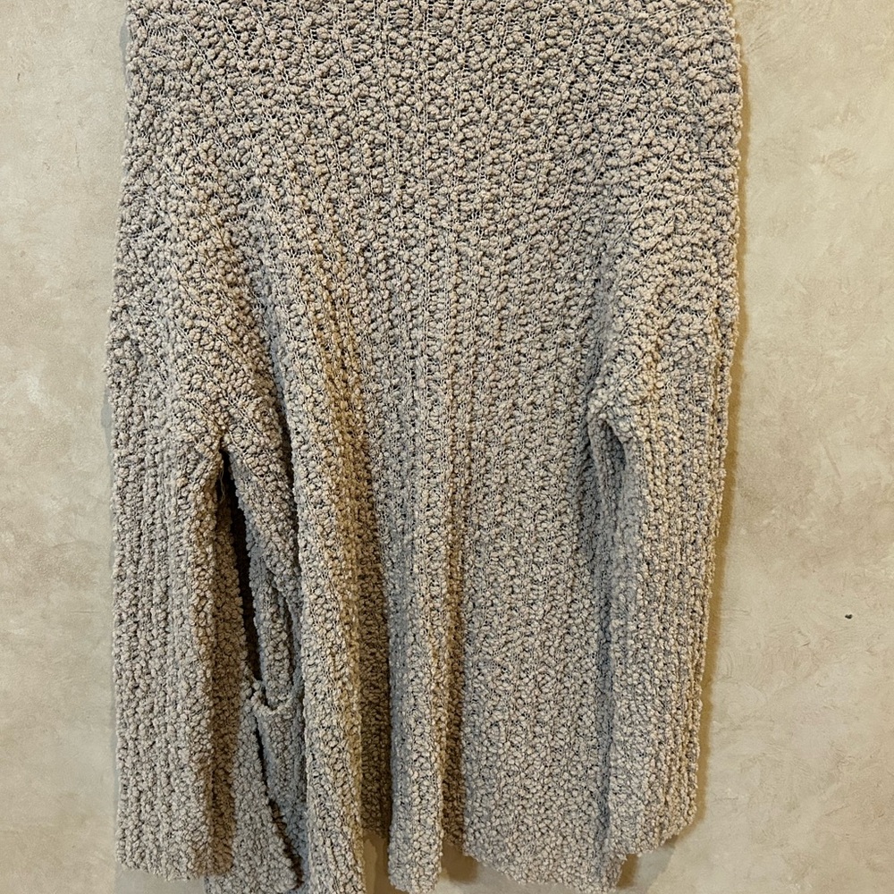 Cream Sweater Sabrina Lauren medium popcorn knit cardigan cozy - Picture 4 of 4